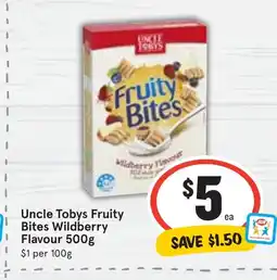 Ritchies Uncle Tobys Fruity Bites Wildberry Flavour offer