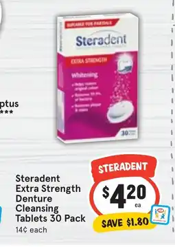 Ritchies Steradent Extra Strength Denture Cleansing Tablets 30 Pack offer