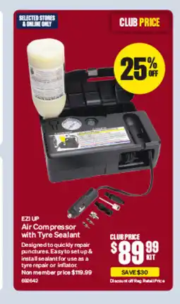 SuperCheap Auto Air Compressor with Tyre Sealant offer
