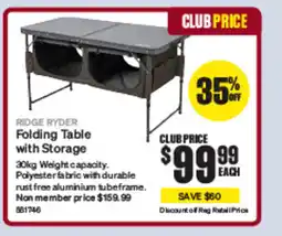 SuperCheap Auto RIDGE RYDER Folding Table offer