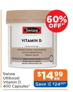 Good Price Pharmacy Swisse Ultiboost Vitamin D 400 Capsules* offer
