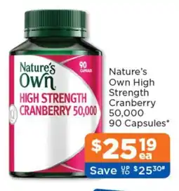 Good Price Pharmacy Nature's Own High Strength Cranberry 50,000 offer