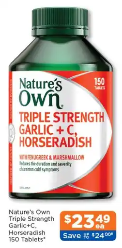 Good Price Pharmacy Nature's Own TRIPLE STRENGTH GARLIC + C, HORSERADISH offer