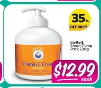 Your Discount Chemist Invite E Cream Pump Pack 200g offer