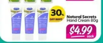 Your Discount Chemist Natural Secrets Hand Cream 80g offer