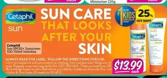 Your Discount Chemist Cetaphil Sun SPF50+ Sunscreen 100-150ml offer