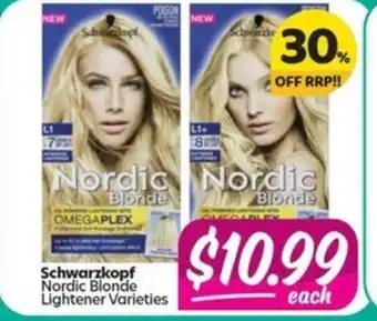 Schwarzkopf Nordic Blonde Lightener Varieties