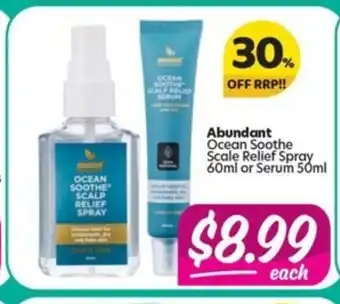 Your Discount Chemist Abundant Ocean Soothe Scale Relief Spray 60ml or Serum 50ml offer