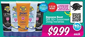 Banana Boat SPF 50+ Sunscreen 200g Varieties