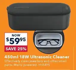 Jaycar Electronics 450ml 18W Ultrasonic Cleaner offer