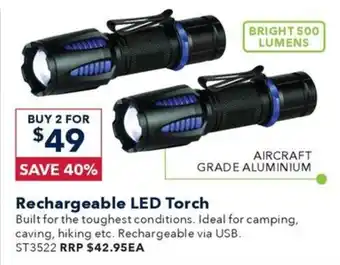 Jaycar Electronics Rechargeable LED Torch offer