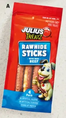 Julius Treatz Rawhide Sticks with Beef 4pk