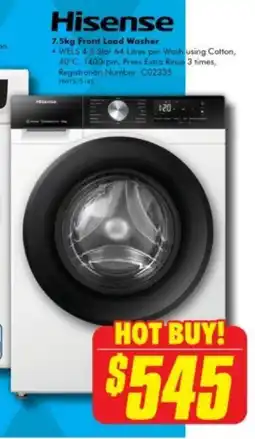 The Good Guys Hisense 7.5kg Front Load Washer offer