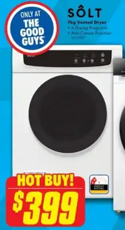 The Good Guys SÔLT 7kg Vented Dryer offer