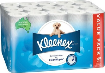 IGA Kleenex Complete Clean Value Pack 45 Rolls offer