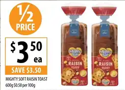 Supabarn Mighty soft raisin toast offer