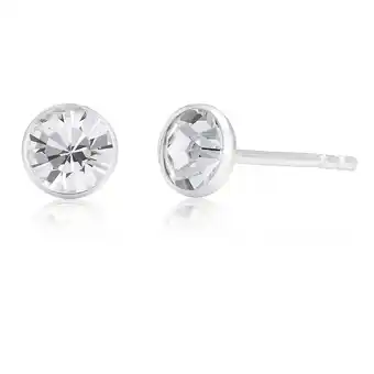 Shiels Sterling silver 5mm white zirconia bezel studs offer