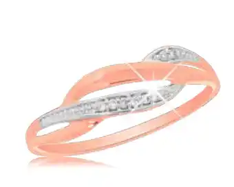 Shiels 9ct rose gold diamond ring with 8 briliiant diamonds offer