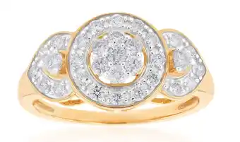 Shiels 9ct yellow gold diamond ring set with 31 brilliant cut diamonds offer