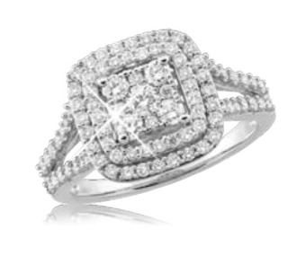 Shiels Silver 1 carat diamond cluster ring offer