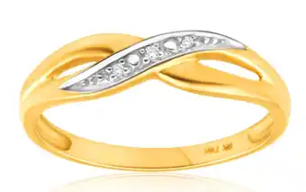 Shiels 9ct yellow gold crossover diamond ring offer