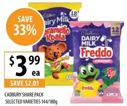 Supabarn Cadbury share pack selected varieties offer