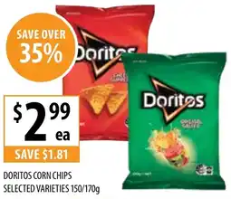 Supabarn Doritos corn chips selected varieties offer