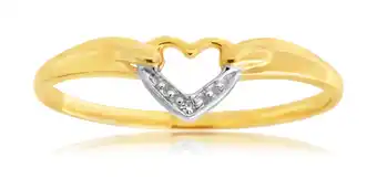 Shiels 9ct yellow gold diamond heart ring with 1 brilliant cut diamond offer