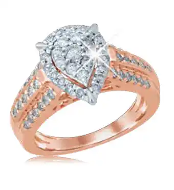 Shiels 9ct rose gold 1 carat pear shape diamond ring offer