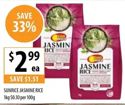 Supabarn Sunrice jasmine rice offer