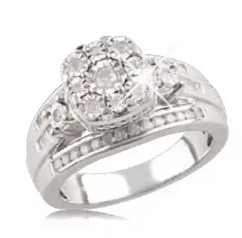 Shiels Silver 1/2 carat diamond dress ring with 49 diamonds offer