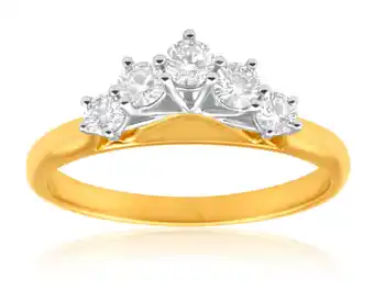 Shiels 18ct yellow gold & white gold ring with 0.5 carats of brilliant cut diamonds offer