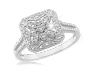 Shiels Sterling silver 0.03 carat diamond ring with 6 brilliant cut diamonds offer