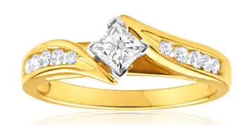 Shiels 9ct yellow gold & white gold ring with 1/2 carat of diamonds offer