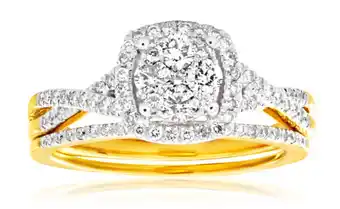 Shiels 9ct yellow gold 1/2 carat diamond bridal set offer