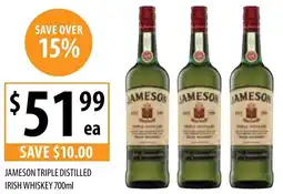 Supabarn Jameson triple distilled irish whiskey offer
