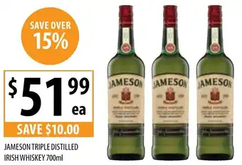 Supabarn Jameson triple distilled irish whiskey offer