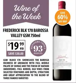 Frederick blk 178 barossa valley gsm