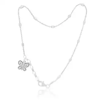 Shiels Sterling silver cubic zirconia charm butterfly 26cm anklet offer