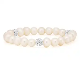 Shiels White 7.5-8mm freshwater pearl and crystal bracelet offer
