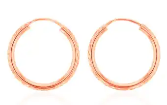 Shiels 9ct silverfilled rose gold diamond cut 15mm sleeper earrings offer