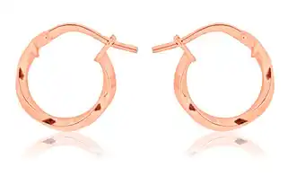 Shiels 9ct rose gold silver filled 10mm twist hoop earrings offer