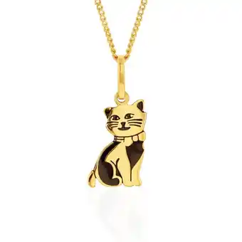 Shiels 9ct yellow gold engraved cat pendant offer