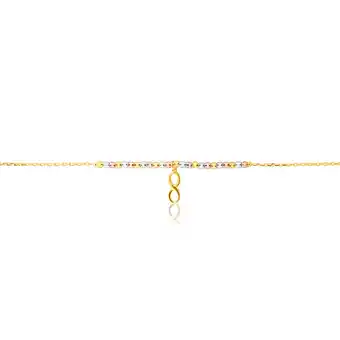 Shiels 9ct gold figaro infinity 27cm anklet offer