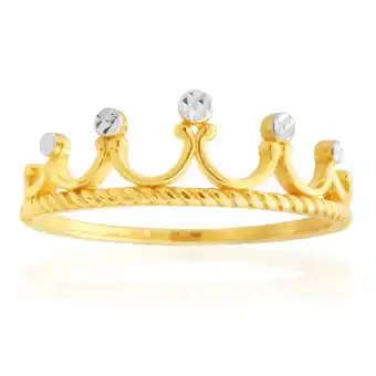 Shiels 9ct yellow gold crown ring offer