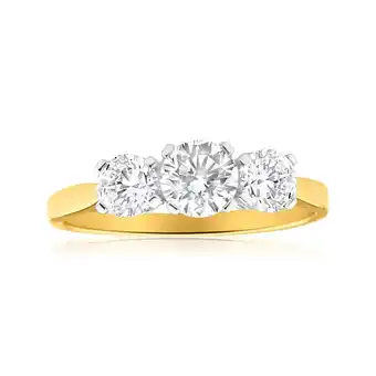Shiels 9ct yellow gold trilogy cubic zirconia ring offer