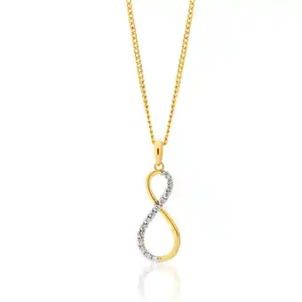 Shiels 9ct yellow gold zirconia infinity pendant offer
