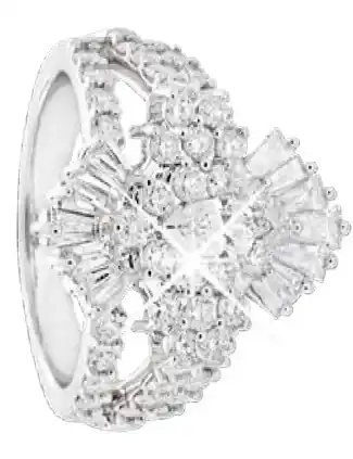 14ct white gold ring with 2.00 carat of diamonds with marquise centre diamond