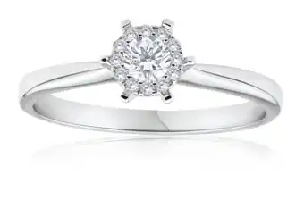 Shiels 18ct white gold ring with 0.25 carats of claw set diamonds offer
