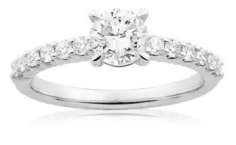 Shiels 18ct white gold ring with 1 carat of brilliant cut diamonds offer